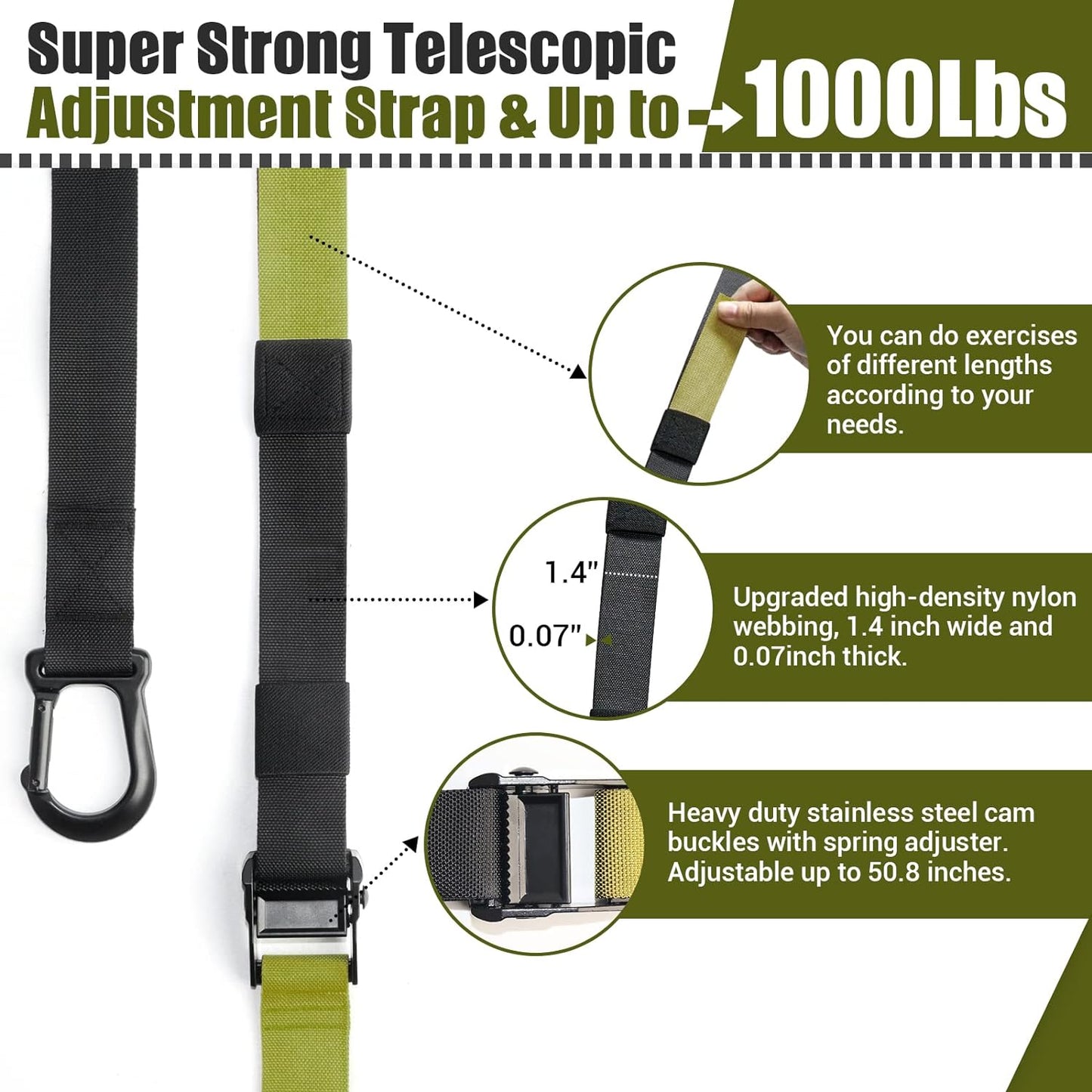 Home Resistance Training Kit, Resistance Trainer Exercise Straps with Handles, Door Anchor and Carrying Bag for Home Gym, Bodyweight Resistance Workout Straps for Indoor & Outdoor