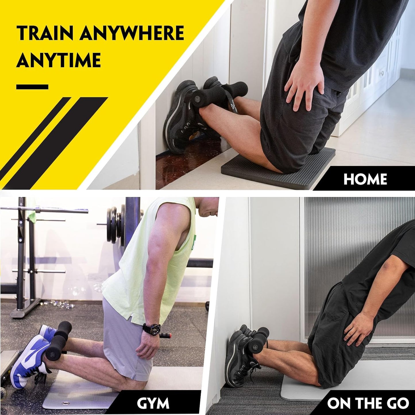COFOF Nordic Hamstring Curl Strap, Nordic Curl Strap Holds 420 Pounds Great for Hamstring Curls, Sit-ups, Spanish Squats, Ab Workout, 5 Second Setup Nordic Curl Strap Home Fitness Equipment
