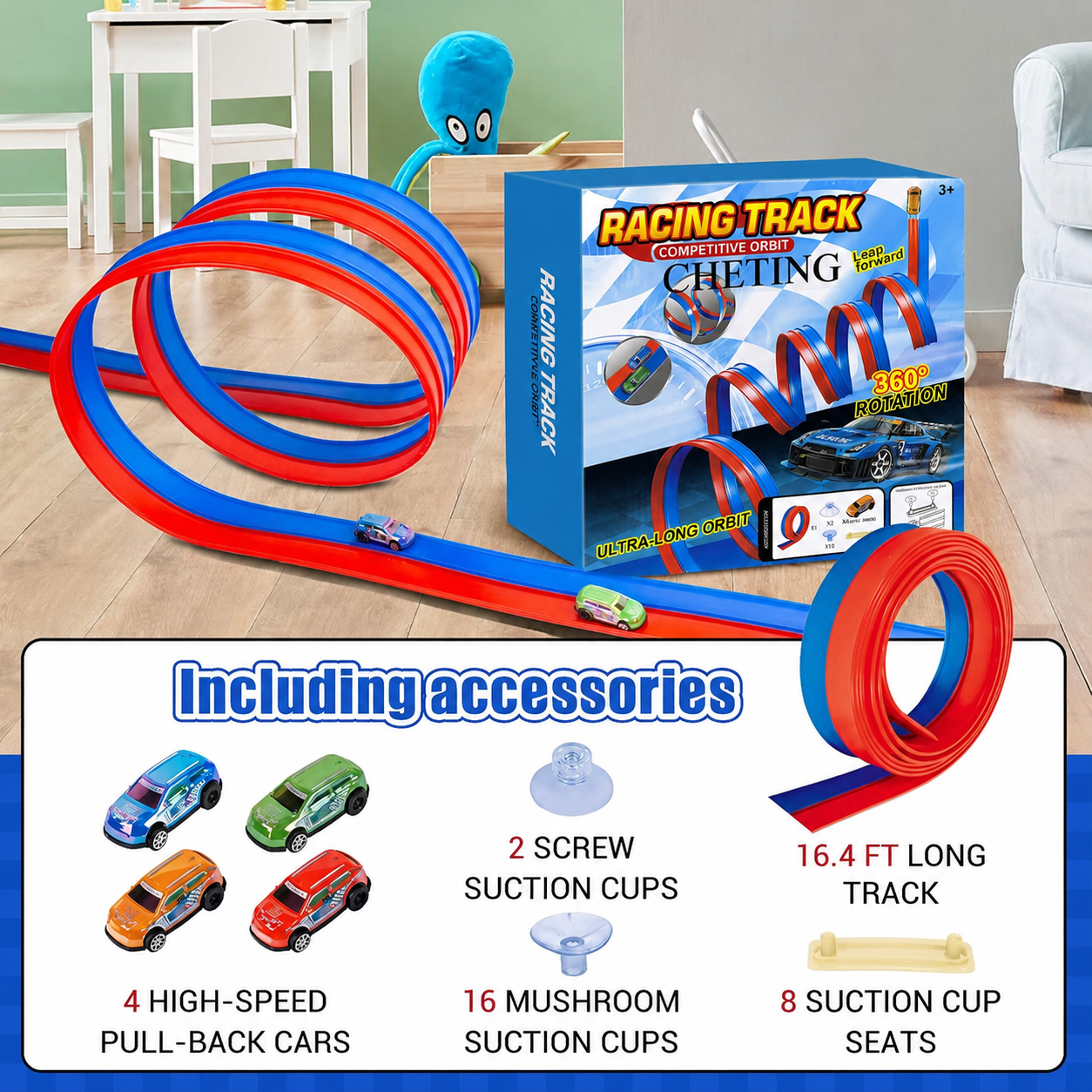 CHETING Flexible Race Track for Kids.Toy vehicle tracks