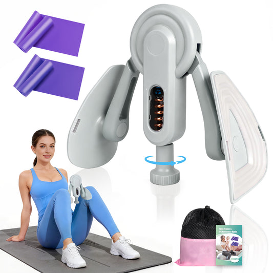 ODCPN Inner Thigh Exerciser for Women, Resistance Bands for Physical Therapy Women for Yoga, Shaping, Rehab, Fitness and Strength Training, Elastic Workout Bands with Training Poster(Purple)