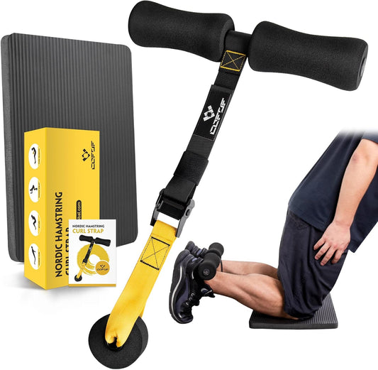 COFOF Nordic Hamstring Curl Strap, Nordic Curl Strap Holds 420 Pounds Great for Hamstring Curls, Sit-ups, Spanish Squats, Ab Workout, 5 Second Setup Nordic Curl Strap Home Fitness Equipment