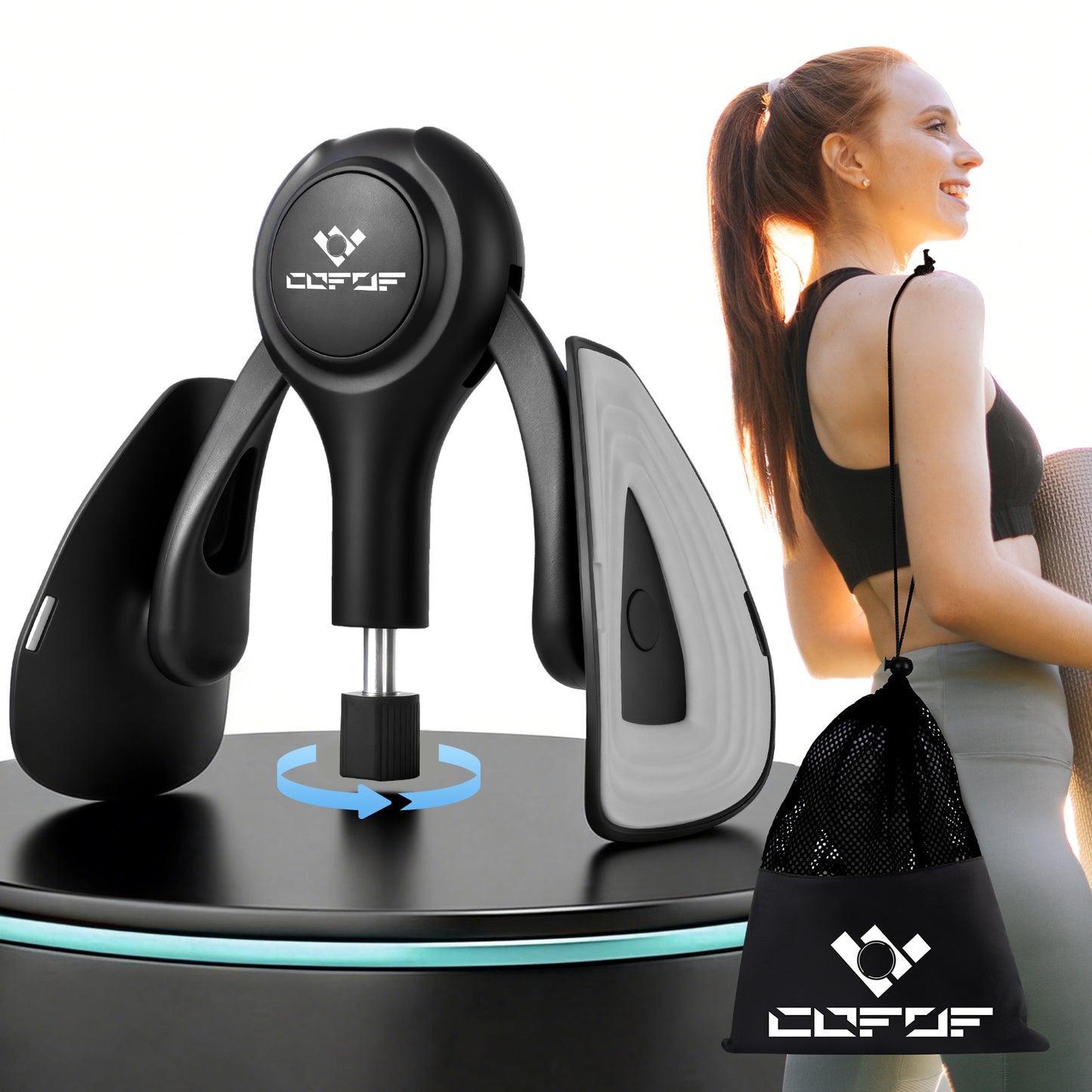 COFOF Thigh Trainer for Women, 15-70LB Adjustable Resistance Inner Thigh Exerciser for Pelvic Floor Muscle Repair, Thigh Trainer Kegel Exercise for Shaping, Yoga & Weight Loss at Home Gym