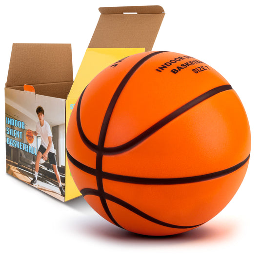 JHMFDDSB Silent Basketball Size 7 (29.5"), Indoor Quiet Foam Basketball Airless for Dribbling & Indoor Training, Soft Soundless Basketball for Restore Without Deformation, Real Feel Higher Bounce Quieter