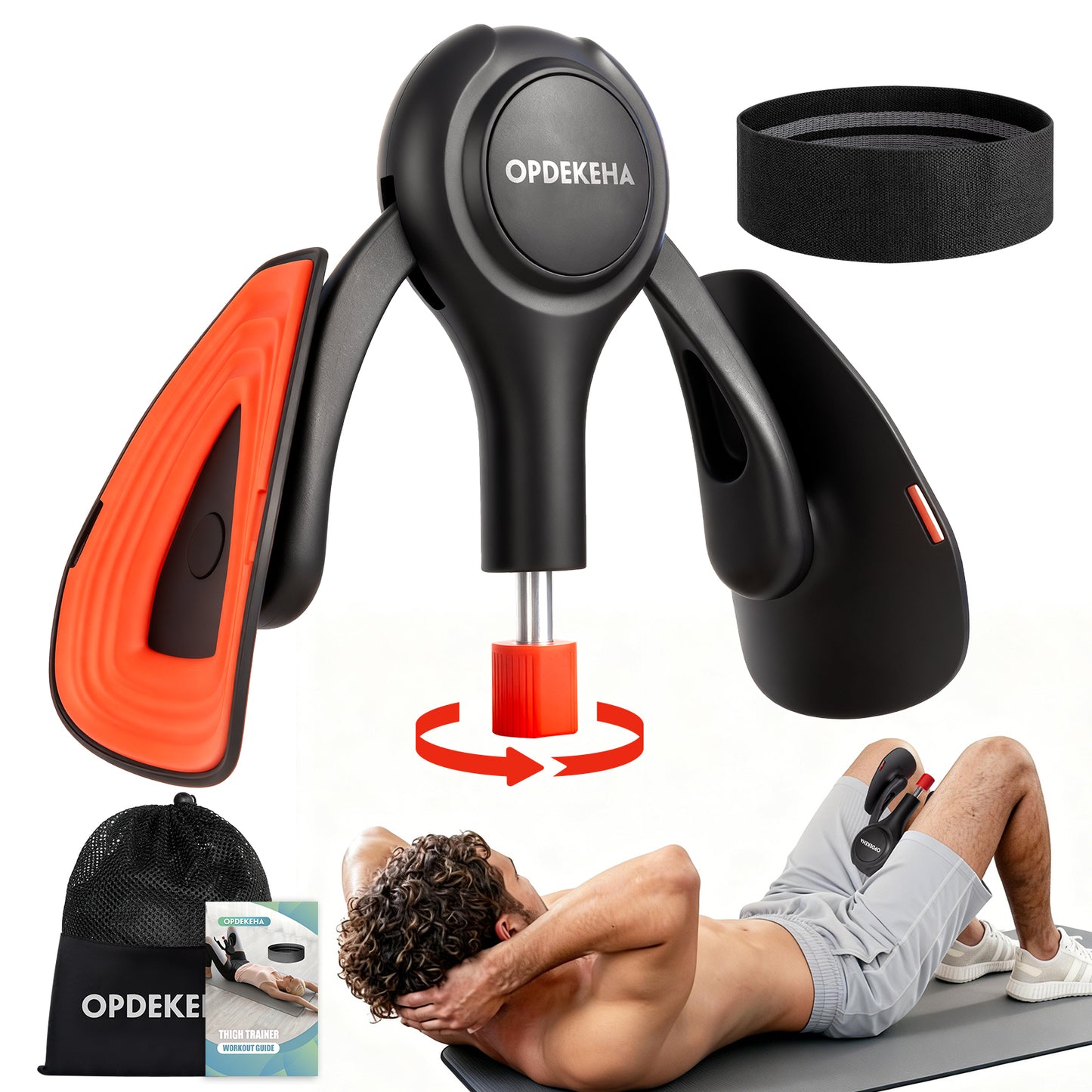 OPDEKEHA Thigh Trainer for Women, 15-70lb Adjustable Resistance Inner Thigh Exerciser with Resistance Band, Kegel Exercise Equipment for Pelvic Floor Muscle Repair, Yoga & Weight Loss at Home Gym