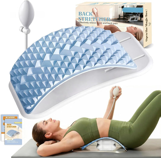 OPDEKEHA Back Stretcher for Lower Back Pain Relief, Adjustable Lumbar Support Board with Acupressure Points, Back Stretcher Board for Scoliosis, Spine Decompression Support