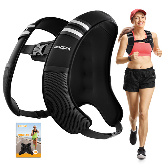 ODCPN Weighted Vest for Women & Men, 10lb Ultra Thin Soft Iron Weighted Vest with Reflective Strips & Adjustable Buckle Straps, Slim Weight Vest for Walking, Running, Strength Training & Weight Loss Workout