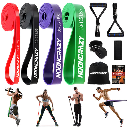 nooncrazy Resistance Bands, Verschiedene Ebenen Widerstandsbänder mit Türanker und Handgriffen, Fitnessbänder für Kraftraining, Training, Yoga für Männer und Frauen