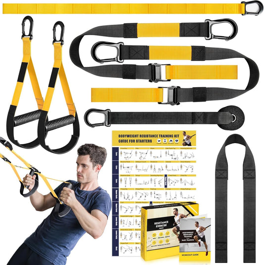 MB MBEAU Home Resistance Training Kit, Resistance Trainer Exercise Straps with Handles, Door Anchor and Carrying Bag for Home Gym, Bodyweight Resistance Workout Straps for Indoor & Outdoor