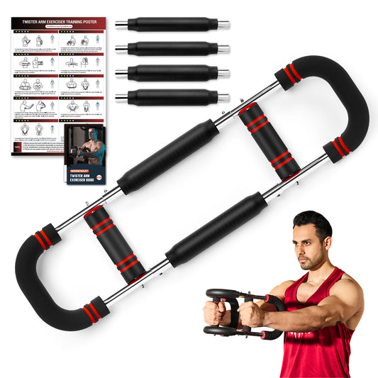 NOONCRAZY Twister Armtrainer, 13-27kg Verstellbarer Brustmuskel Trainingsgeräte für Zuhause, Arm Chest Trainer mit Poster für Männer & Frauen, Brustmuskeltrainer zur Verbesserung der Oberkörpermuskulatur