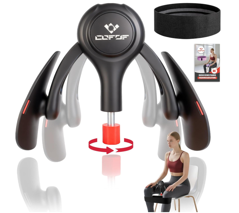 Oberschenkeltrainer, 15-70 lbs Beckenbodentrainer für Frau, Multifunktionaler Gesäßtrainer, Po Trainer mit Resistance Bands, Beinpresse für Zuhause, Beckenboden Trainingsgerät zum Formen (Black)