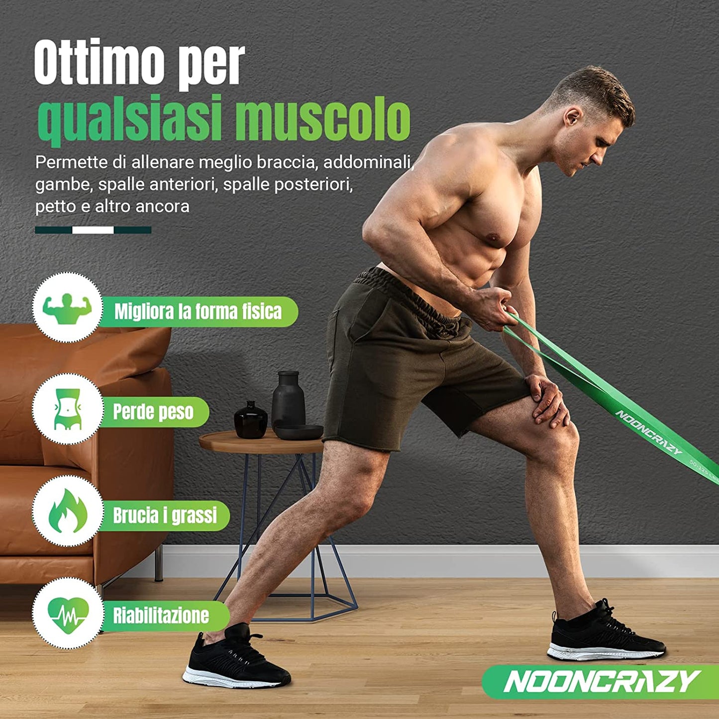 Nooncrazy Resistance Bands, Various Levels Resistance Bands with Door Anchor and Handles, Fitness Bands for Strength Training, Training, Physiotherapy, Yoga for Men and Women