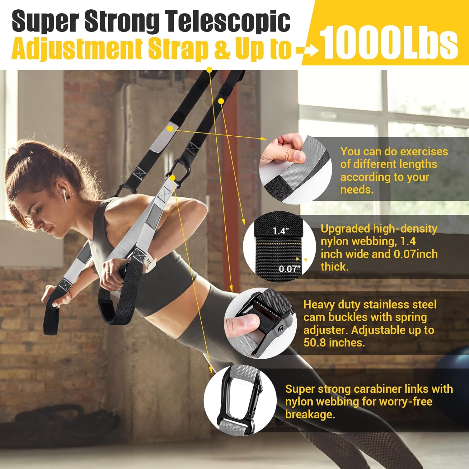 Home Resistance Training Kit, Resistance Trainer Exercise Straps with