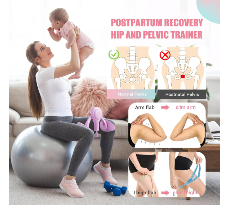 Thigh Trainer, 15-70lb Adjustable Enhanced Resistance Inner Thigh Trainer Exerciser for Women, Pelvic Floor Exercise Devices mit Fabric Band for Yoga, Weight Loss & Glutes Arms and Core (Black)