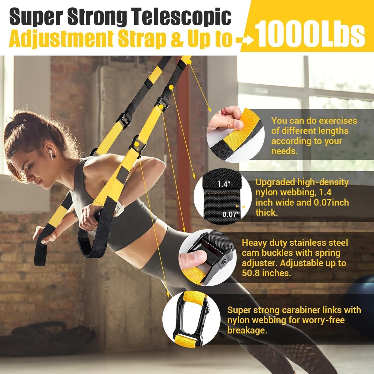 MB MBEAU Home Resistance Training Kit, Resistance Trainer Exercise Straps with Handles, Door Anchor and Carrying Bag for Home Gym, Bodyweight Resistance Workout Straps for Indoor & Outdoor