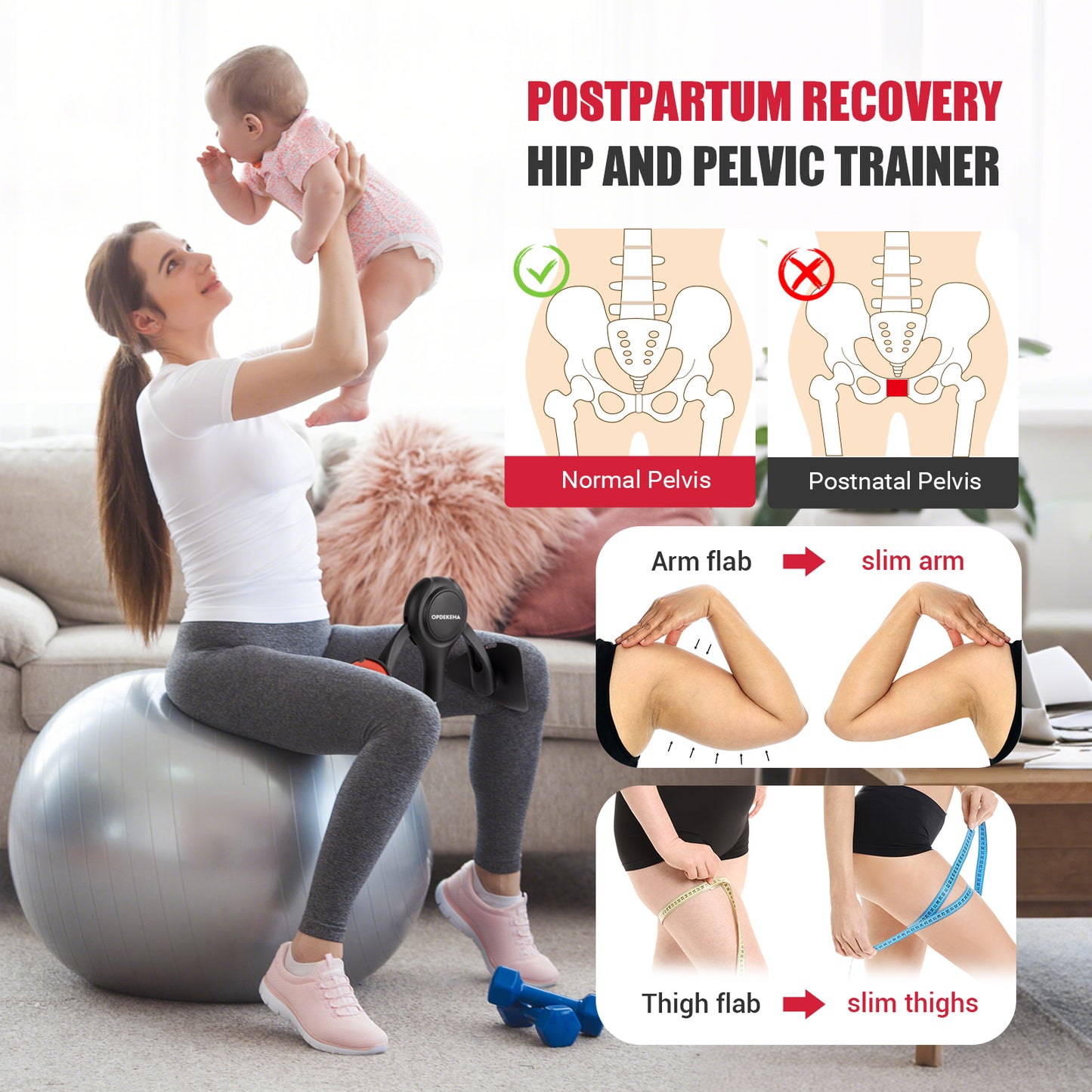 OPDEKEHA Thigh Trainer for Women, 15-70lb Adjustable Resistance Inner Thigh Exerciser with Resistance Band, Kegel Exercise Equipment for Pelvic Floor Muscle Repair, Yoga & Weight Loss at Home Gym