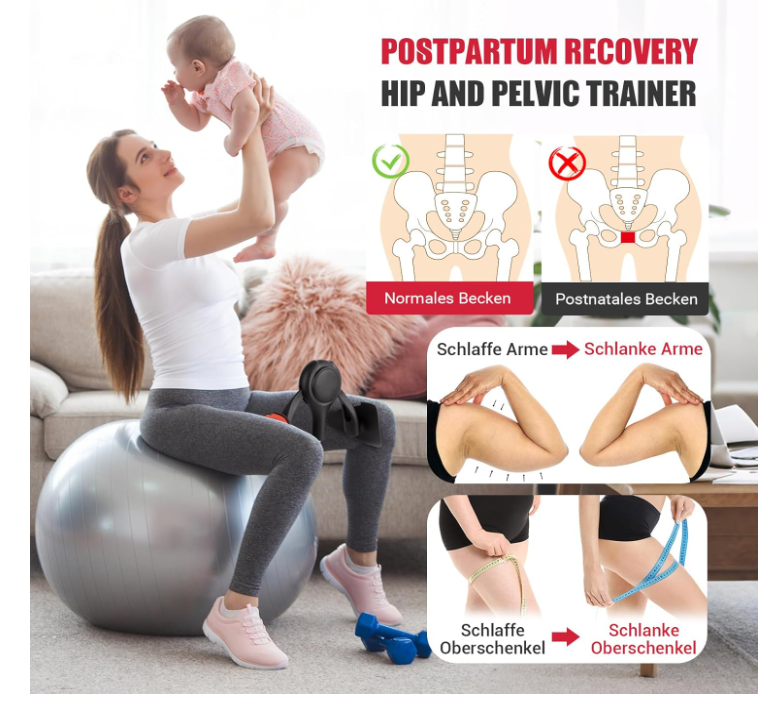 Oberschenkeltrainer, 15-70 lbs Beckenbodentrainer für Frau, Multifunktionaler Gesäßtrainer, Po Trainer mit Resistance Bands, Beinpresse für Zuhause, Beckenboden Trainingsgerät zum Formen (Black)