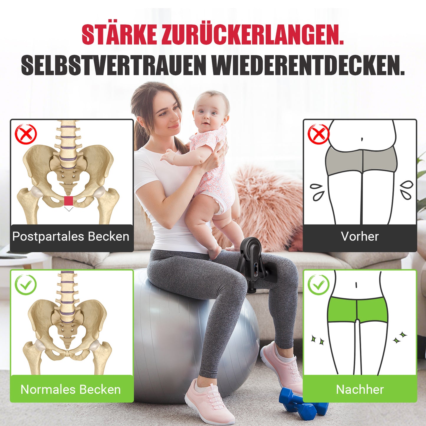 Paleclouds Oberschenkeltrainer, 10-100 lbs Beintrainer für Zuhause mit Widerstandsbändern & Trainingsposter, Multifunktionaler Beckenbodentrainer für Frauen & Männer, Adduktoren & Abduktoren Trainingsgerät