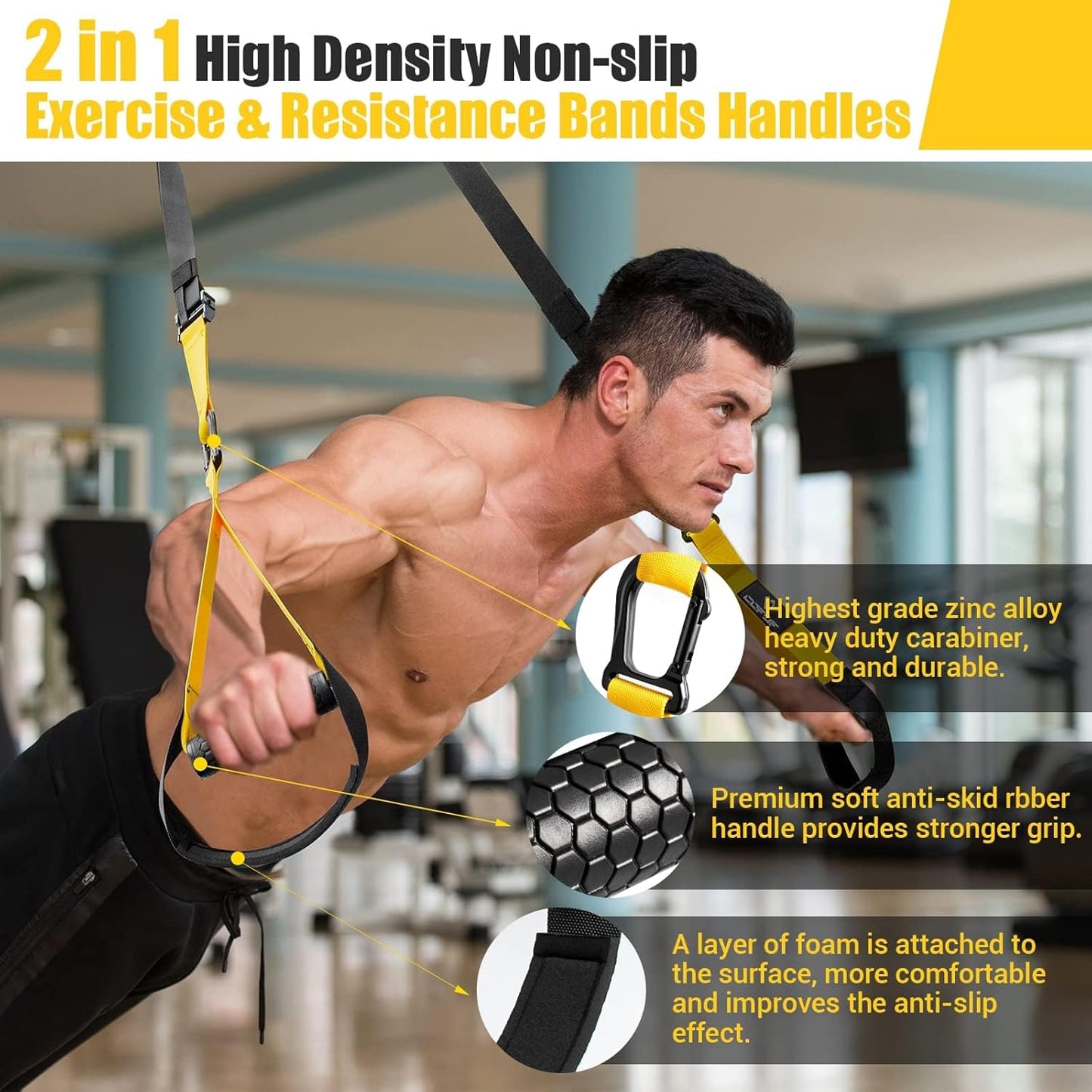 MB MBEAU Home Resistance Training Kit, Resistance Trainer Exercise Straps with Handles, Door Anchor and Carrying Bag for Home Gym, Bodyweight Resistance Workout Straps for Indoor & Outdoor