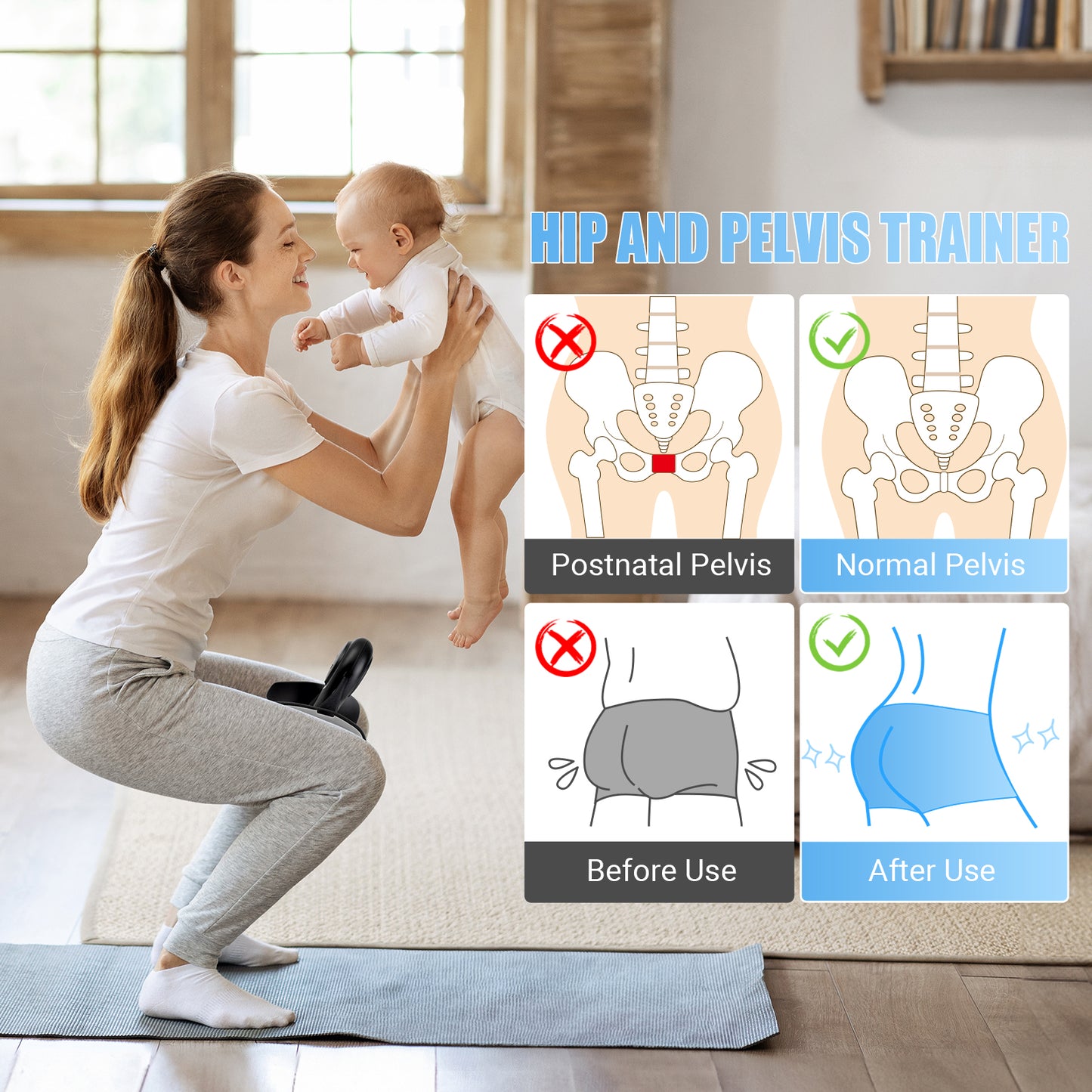 COFOF Thigh Trainer for Women, 15-70LB Adjustable Resistance Inner Thigh Exerciser for Pelvic Floor Muscle Repair, Thigh Trainer Kegel Exercise for Shaping, Yoga & Weight Loss at Home Gym