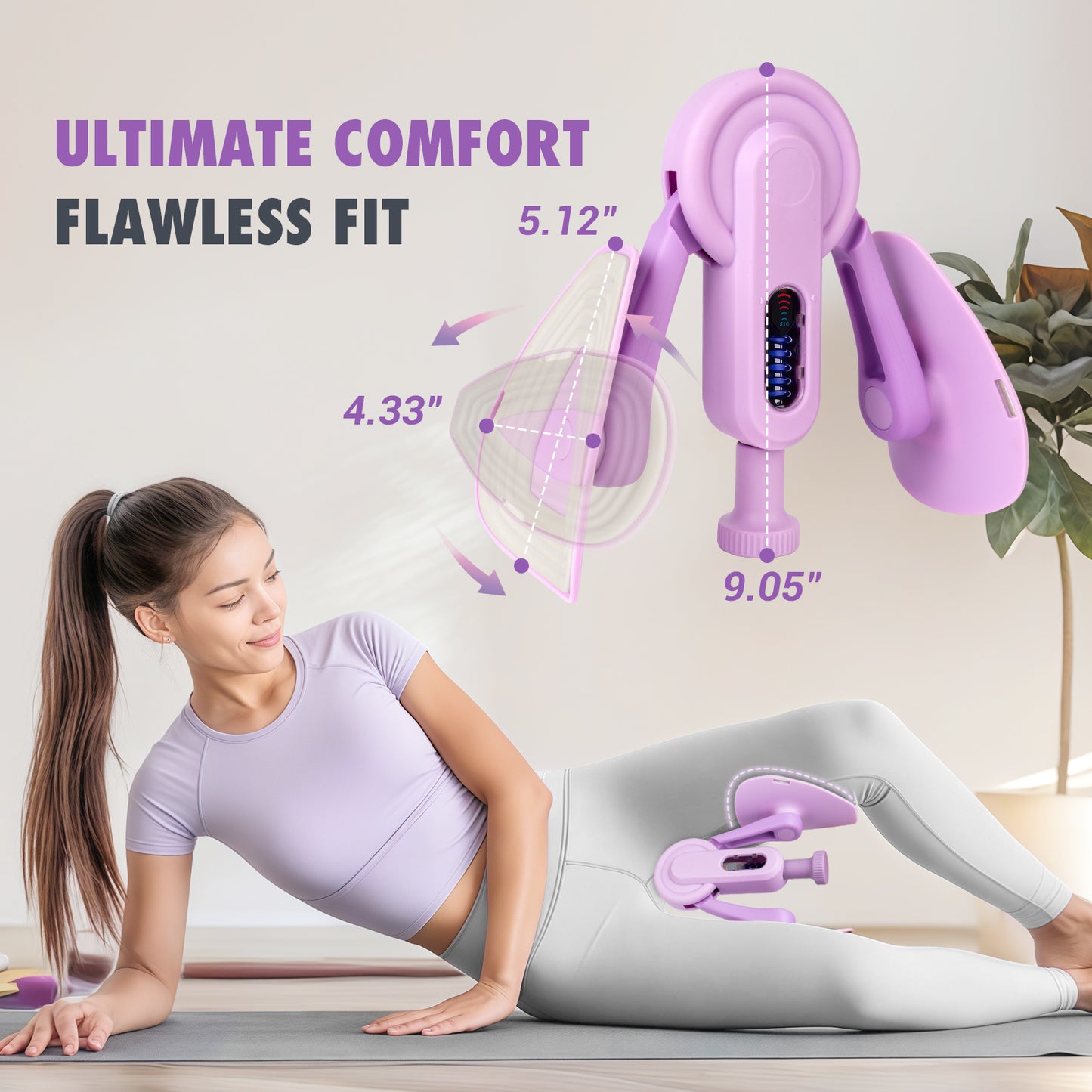 Thigh Trainer Thigh Exerciser for Women, 10-100LB Enhanced Adjustable Resistance Inner Thigh Exerciser, 360° Thigh Trainer Workout Equipment for Pelvic Floor Muscle Repair, Kegel Exercise