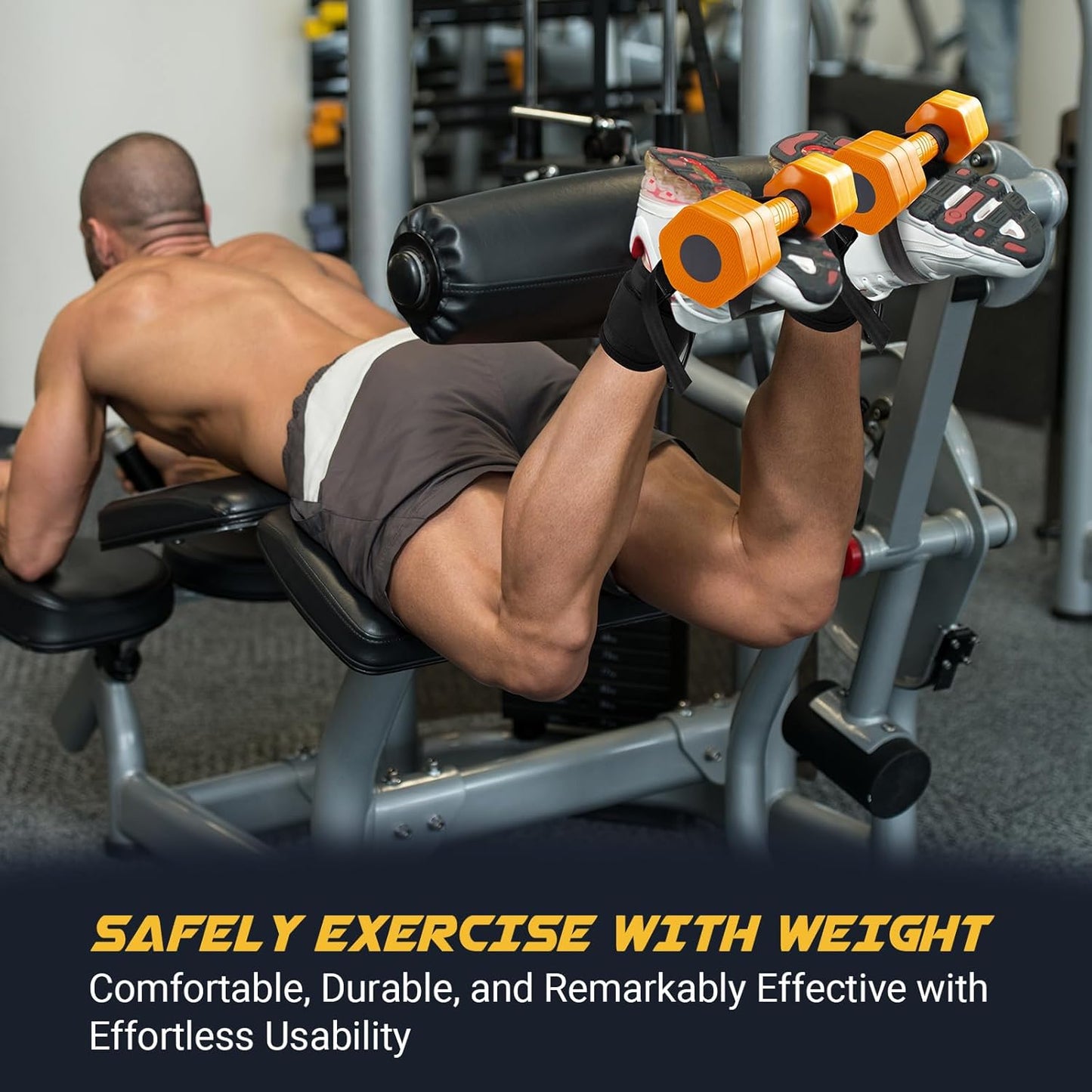 nooncrazy Ankle Straps for Dumbbell and Cable Machine, Dumbbell Foot Attachment with Longer Stronger Nylon Strap, Tibialis Trainer, Leg Extensions, Hamstring Curls for Women and Men