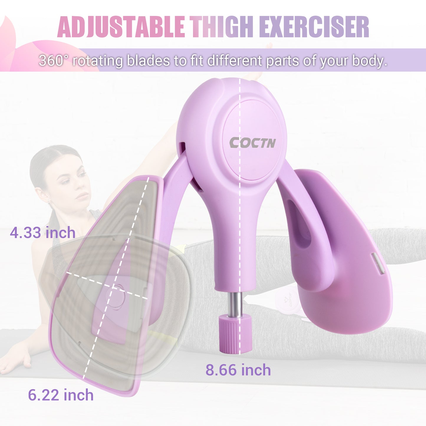 COCTN Thigh Trainer for Women, 15-70LB Adjustable Resistance Inner Thigh Exerciser for Pelvic Floor Muscle Repair, Thigh Workout Kegel Exercise Equipment for Shaping, Yoga & Weight Loss at Home Gym