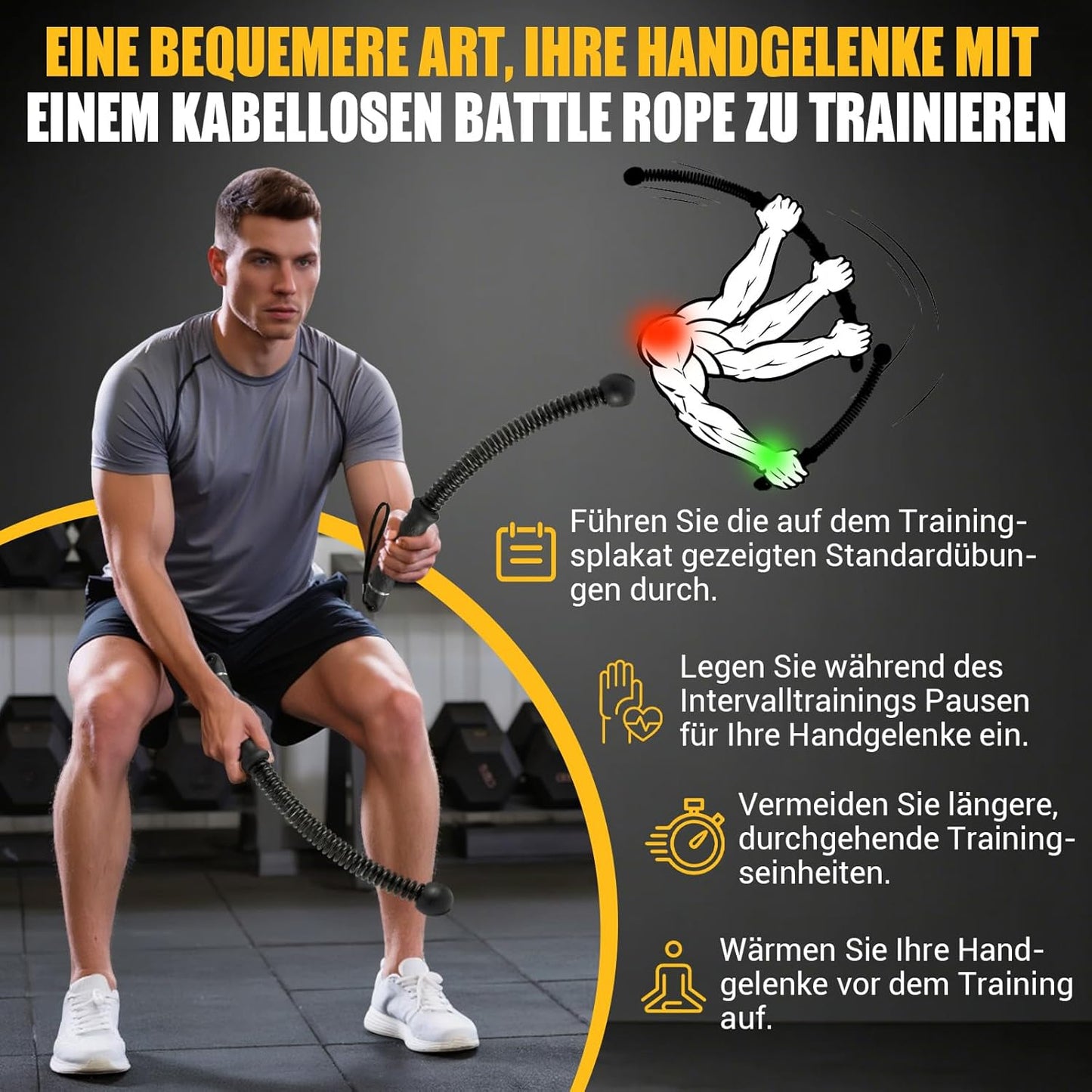 Paleclouds Ropeless Battle Ropes, Battle Rope Ohne Seil mit Tragetasche & Übungsanleitung, Gewichtete Trainingsseile für HIIT, Ganzkörpertraining, Kraft, Ausdauer, Fettverbrennung, Home Gym