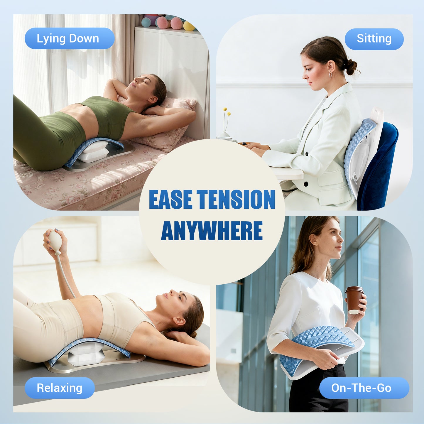 OPDEKEHA Back Stretcher for Lower Back Pain Relief, Adjustable Lumbar Support Board with Acupressure Points, Back Stretcher Board for Scoliosis, Spine Decompression Support