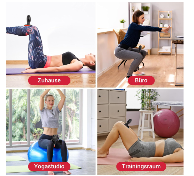 Oberschenkeltrainer, 15-70 lbs Beckenbodentrainer für Frau, Multifunktionaler Gesäßtrainer, Po Trainer mit Resistance Bands, Beinpresse für Zuhause, Beckenboden Trainingsgerät zum Formen (Black)