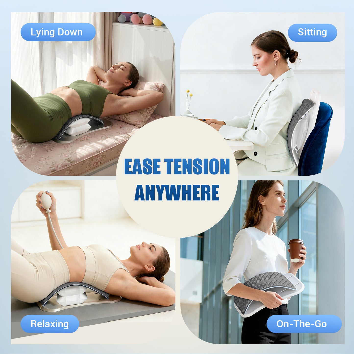OPDEKEHA Back Stretcher for Lower Back Pain Relief, Adjustable Lumbar Support Board with Acupressure Points, Back Stretcher Board for Scoliosis, Spine Decompression Support
