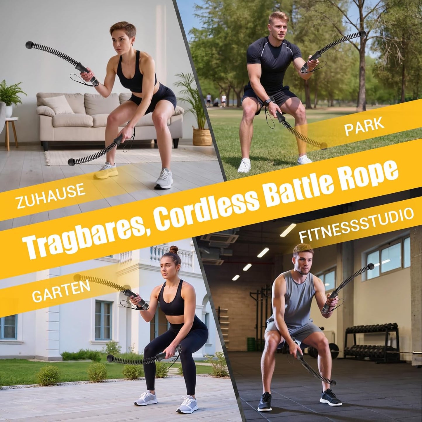 Paleclouds Ropeless Battle Ropes, Battle Rope Ohne Seil mit Tragetasche & Übungsanleitung, Gewichtete Trainingsseile für HIIT, Ganzkörpertraining, Kraft, Ausdauer, Fettverbrennung, Home Gym