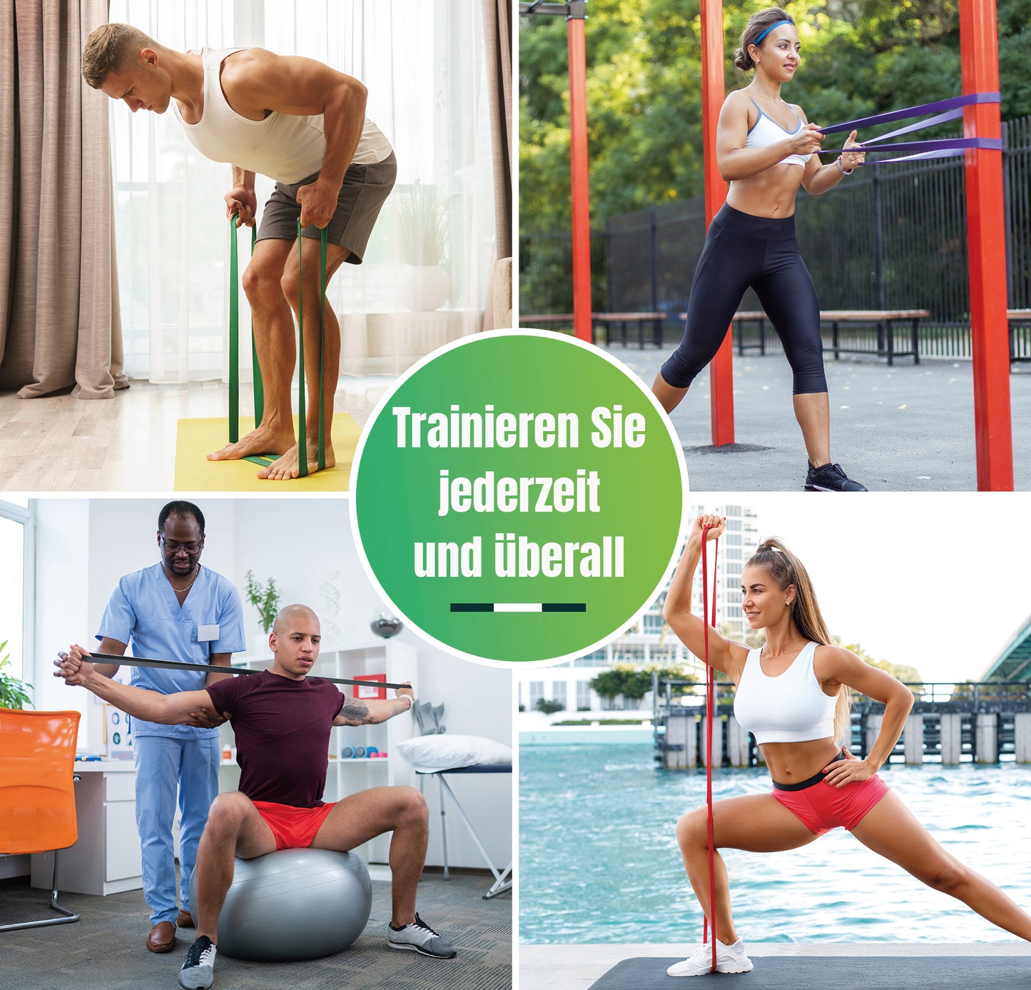 nooncrazy Resistance Bands, Verschiedene Ebenen Widerstandsbänder mit Türanker und Handgriffen, Fitnessbänder für Kraftraining, Training, Yoga für Männer und Frauen