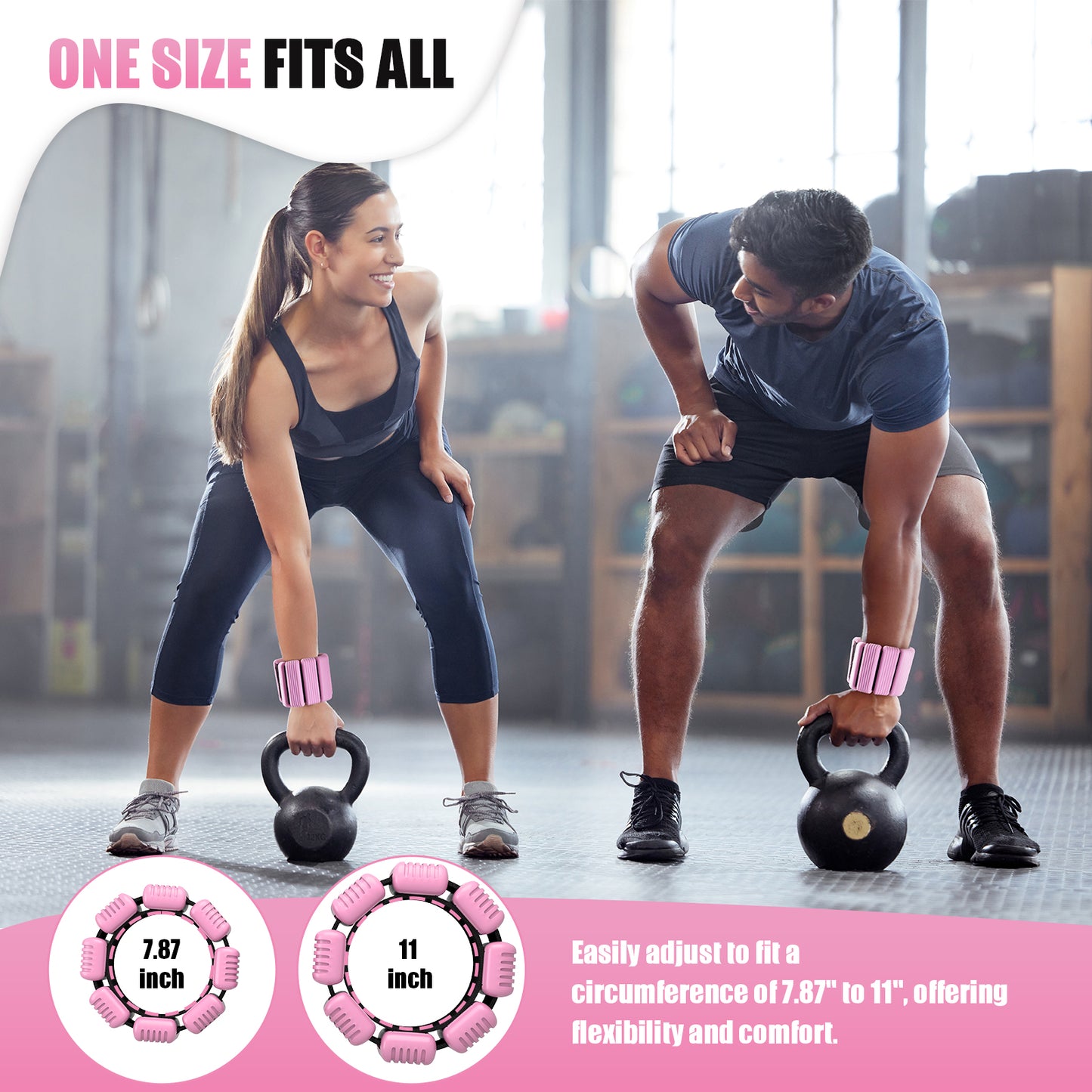 NOONCRAZY Pilates Wrist Ankle Weights for Women, Wearable Strong Arm & Leg Weights Set of 2(1 lb/2.2 lbs Each), Adjustable Ankle Weights for Walking, Yoga, Dance, Barre, Gym