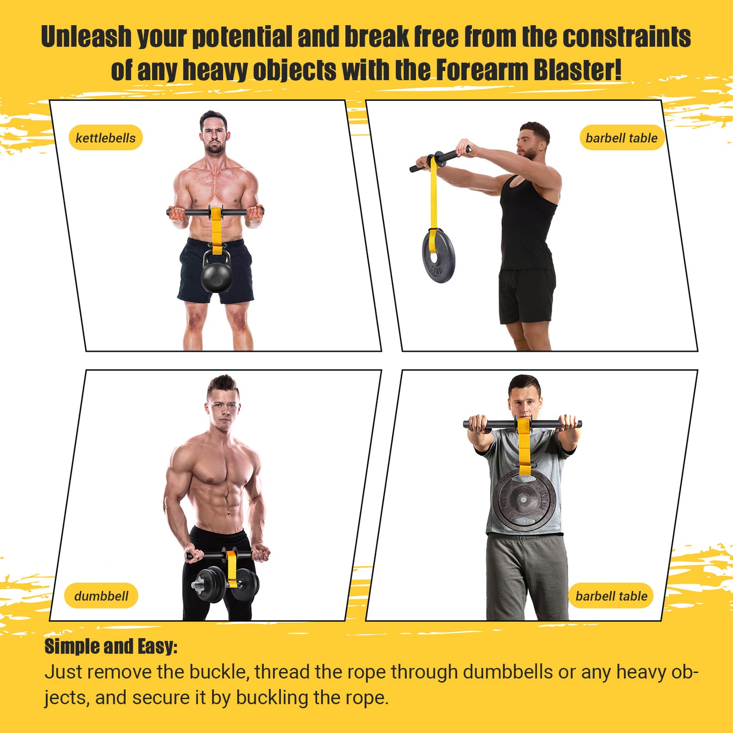 AJKPL Forearm Strengthener and Wrist Roller, 43.3 in Or 51.2 in Ultra-Strong Nylon Webbing Wrist & Forearm Blaster with Quick Locking Mechanism, Durable Anti-Slip Grip Handles for Forearm Strength Training