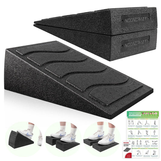 NOONCRAZY Slant Board for Calf Stretching, 5 Adjustable Angles Incline Board for Squat Wedge, 480 lbs Weight Capacity Calf Stretch Yoga Foam Wedge for Exercise, Squat, Ankle Mobility & Physical Therapy