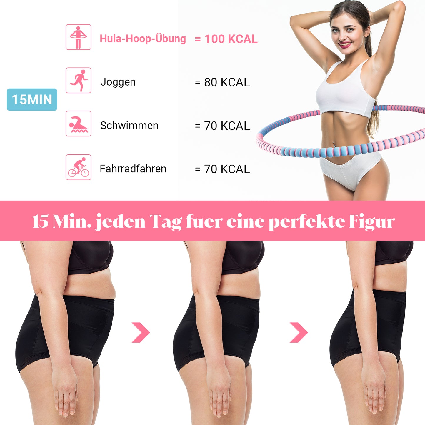 COFOF Hula Hoop Reifen Erwachsene, Abnehmbarer Hula Hoop Reifen mit Stabiler Edelstahlkern, Premium Schaumstoff, Gymnastikreifen für Fitness/Weight Loss/Massage